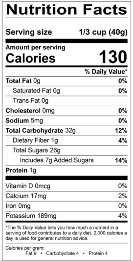 150g Sweetened Dried Tart Cherries